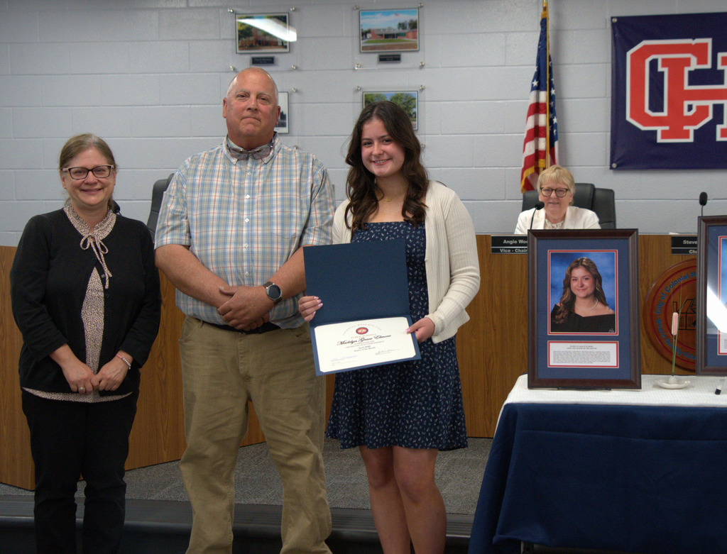 Student of the month senior with family