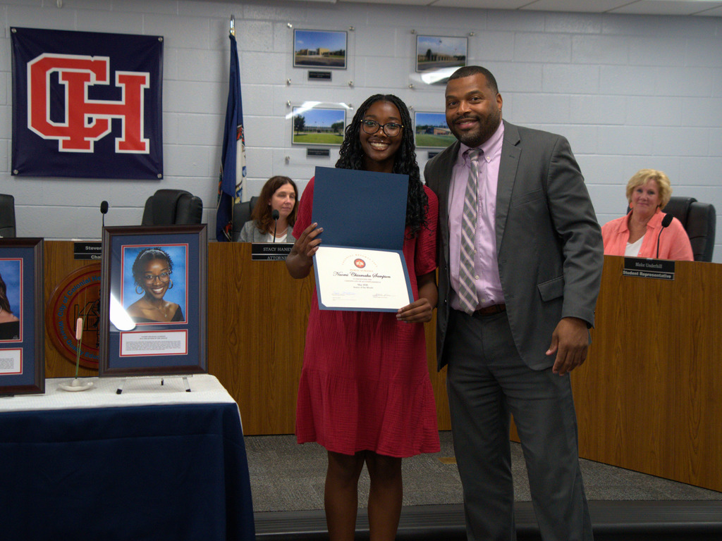 Superintendent with Senior of the Month