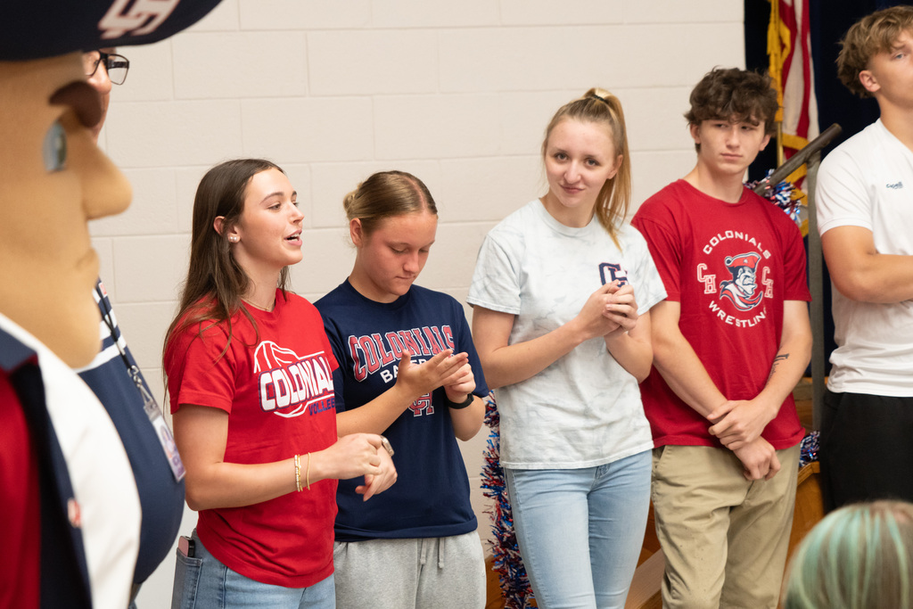 Seniors talking with students