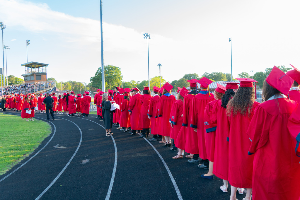 Graduates Lined Up to Process In
