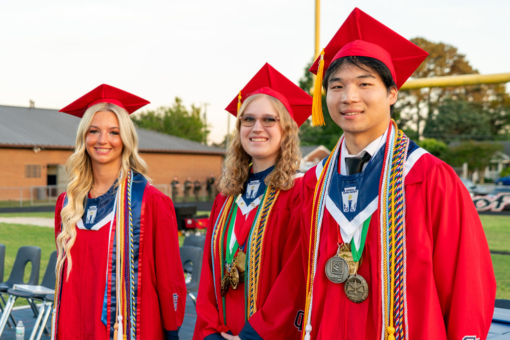 Class President, Salutatorian, Valedictorian Group Pic on Stage