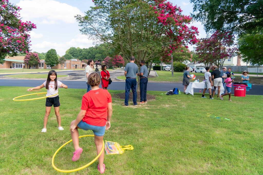 Children playing at event