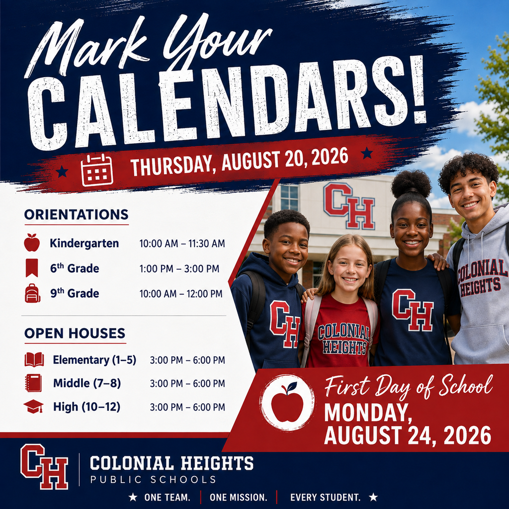 Mark Your Calendar Orientation and Open house Schedule Graphic
