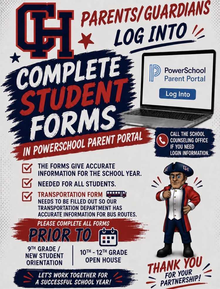 flyer about filling out student forms in PowerSchool
