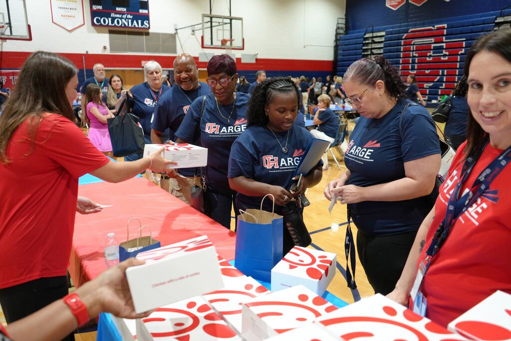 CHPS Employees Getting Chick-fil-a box lunches