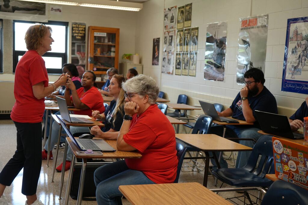 CHPS Teachers Learning with Laptops from Principal