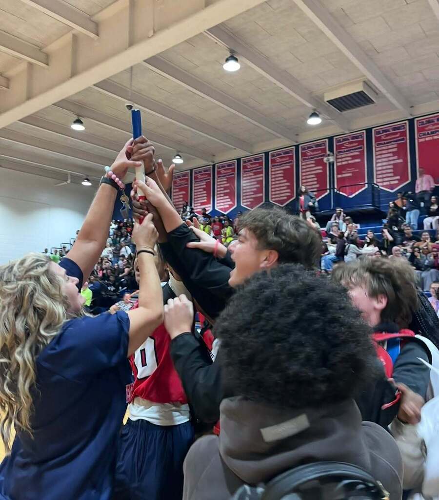 CHHS Spirit Stick Class winners holding stick