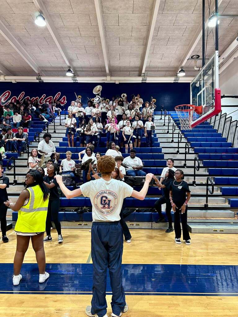 CHHS Pep Rally band section group shot