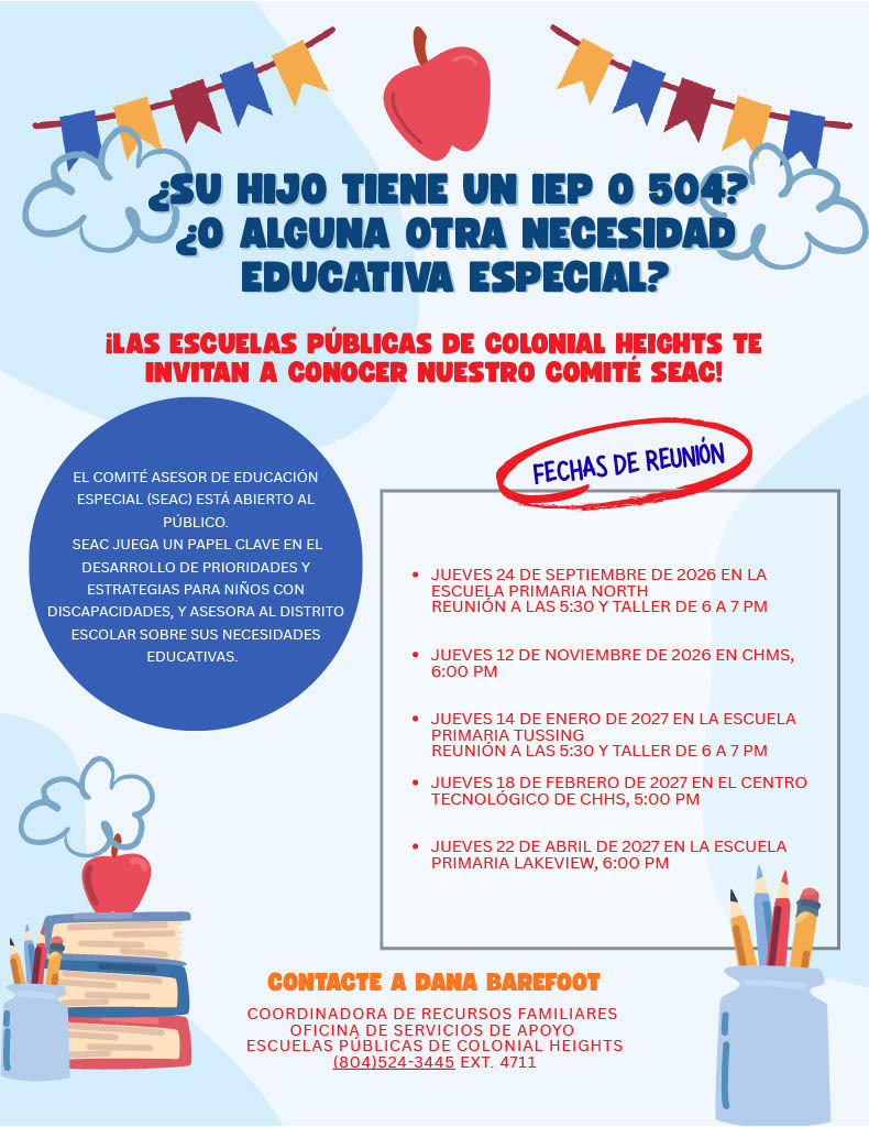 SEAC Meeting Dates Flyer - Spanish
