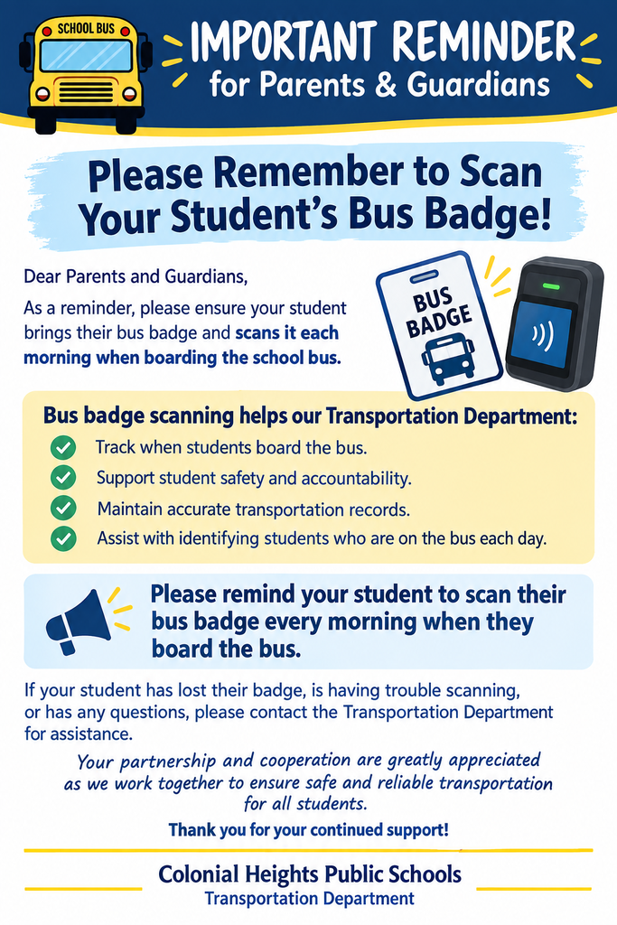 important bus reminders for families flyer
