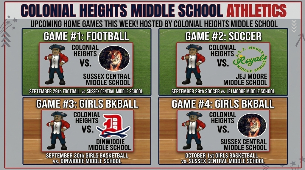 Next Weeks athletic schedule