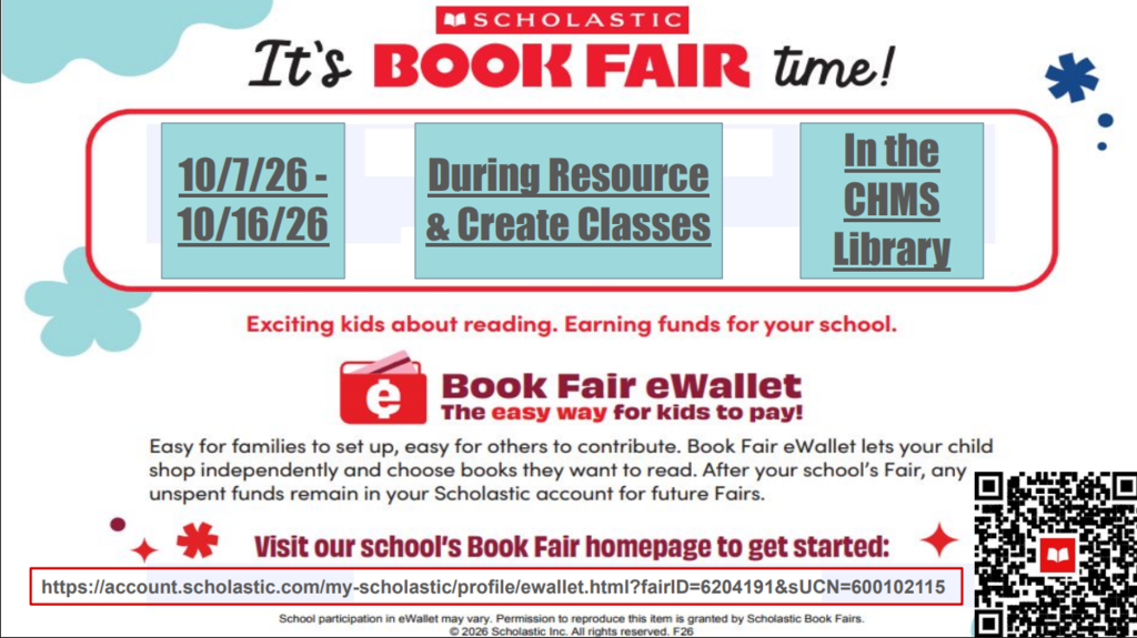 CHMS Book Fair Flyer