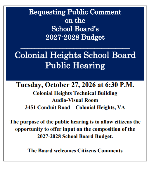 Request for Public Comment on School Board Budget Graphic