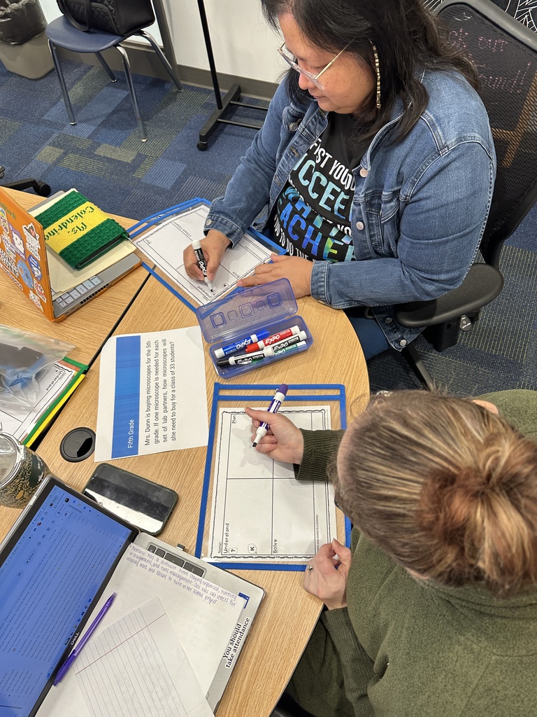 Teachers working on solving a math problem