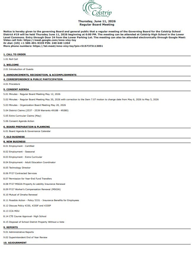 6-11-26 Agenda