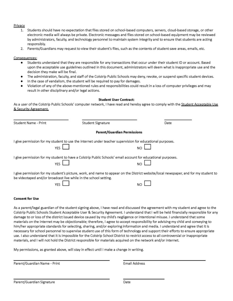 Student Tech Agreement
