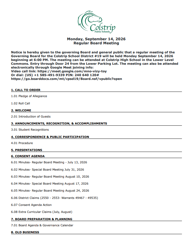 9-14-26 Agenda