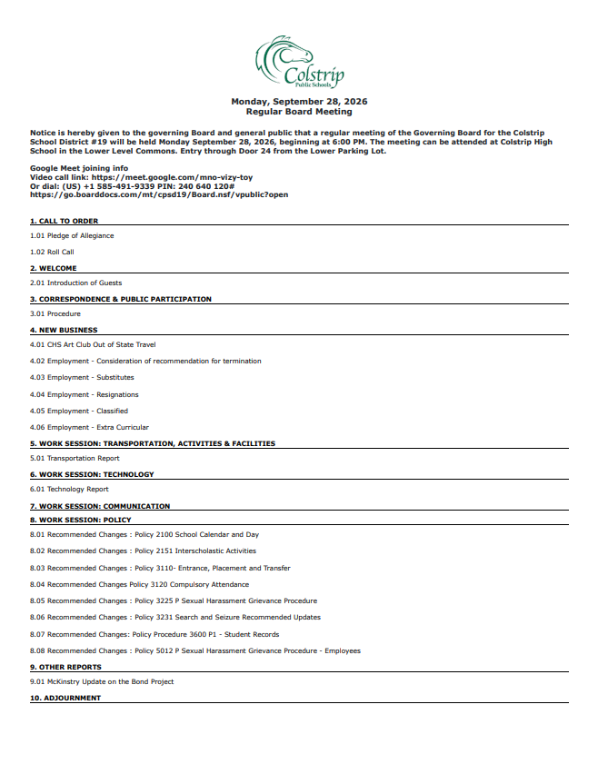 9-28-26 Agenda