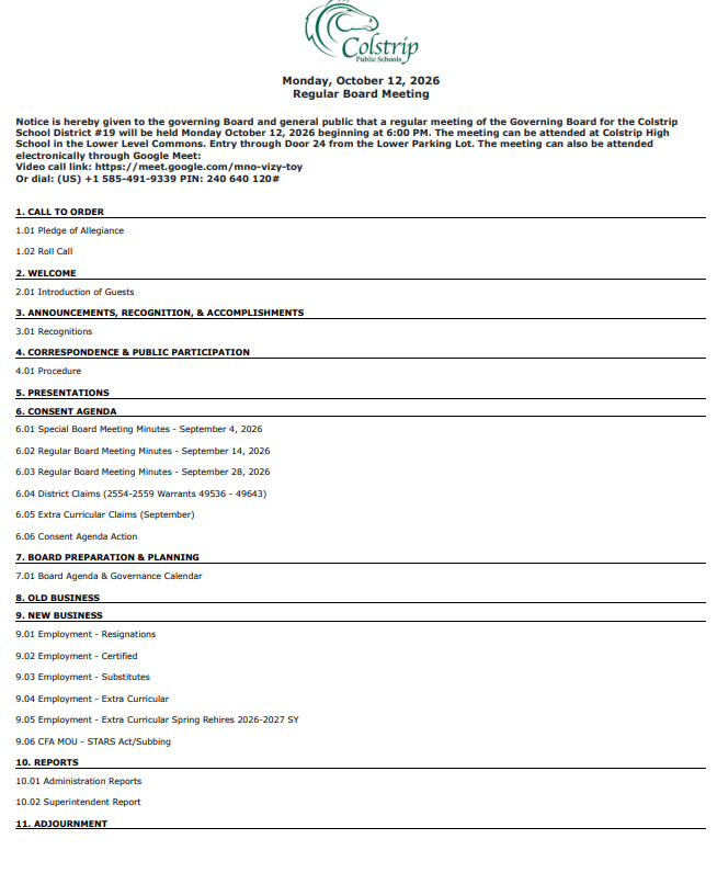 10-12-26 Agenda