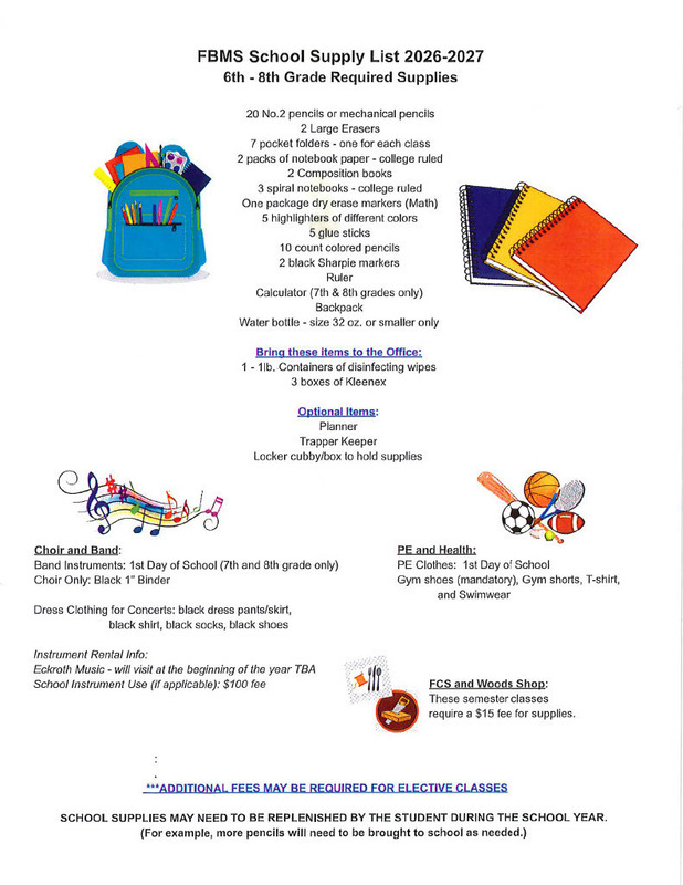 FBMS School Supply List