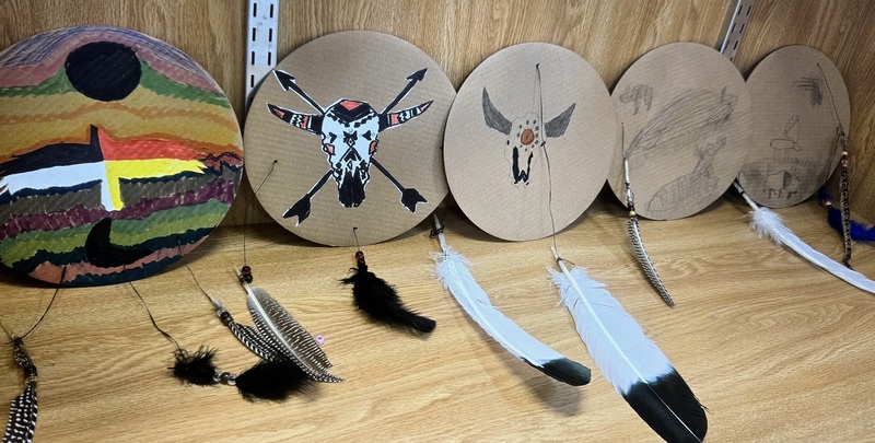 5th grade shields on display