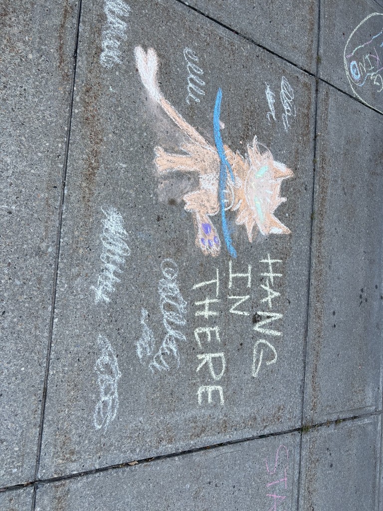 this is a chalk message the CPCS GSA members wrote 