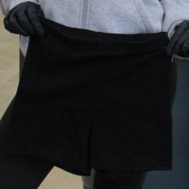 black shorts