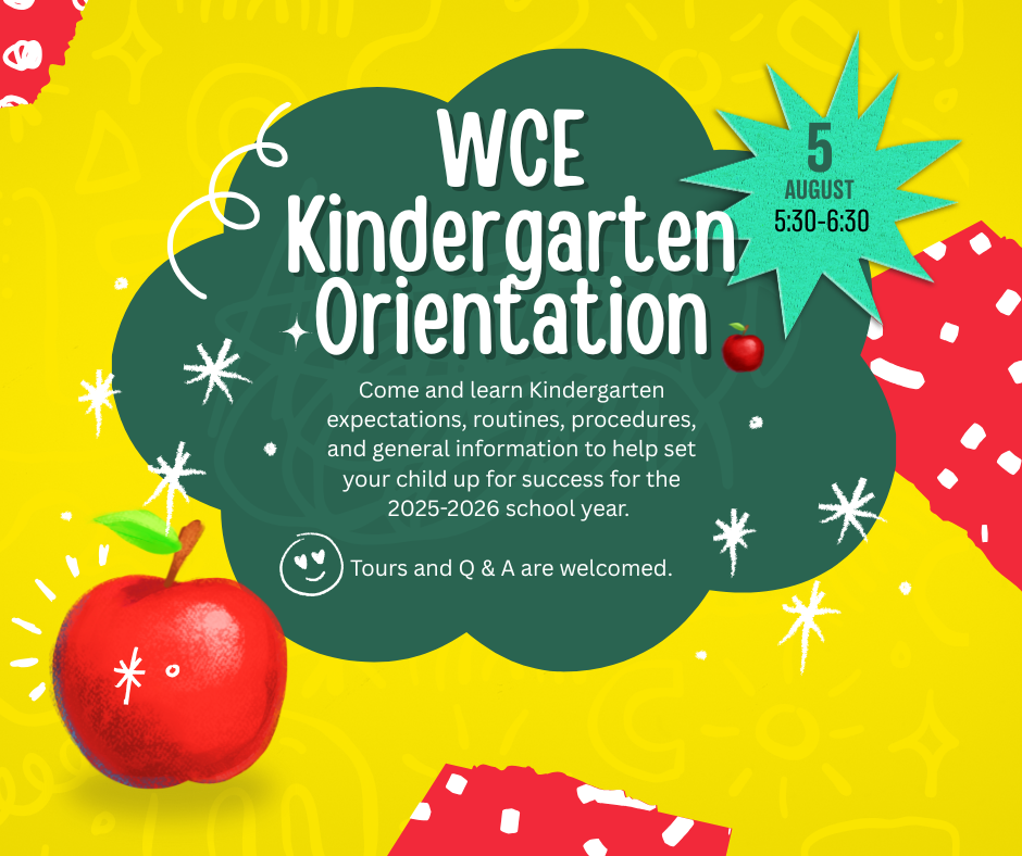 Kindergarten Orientation Aug. 5th at 5:30