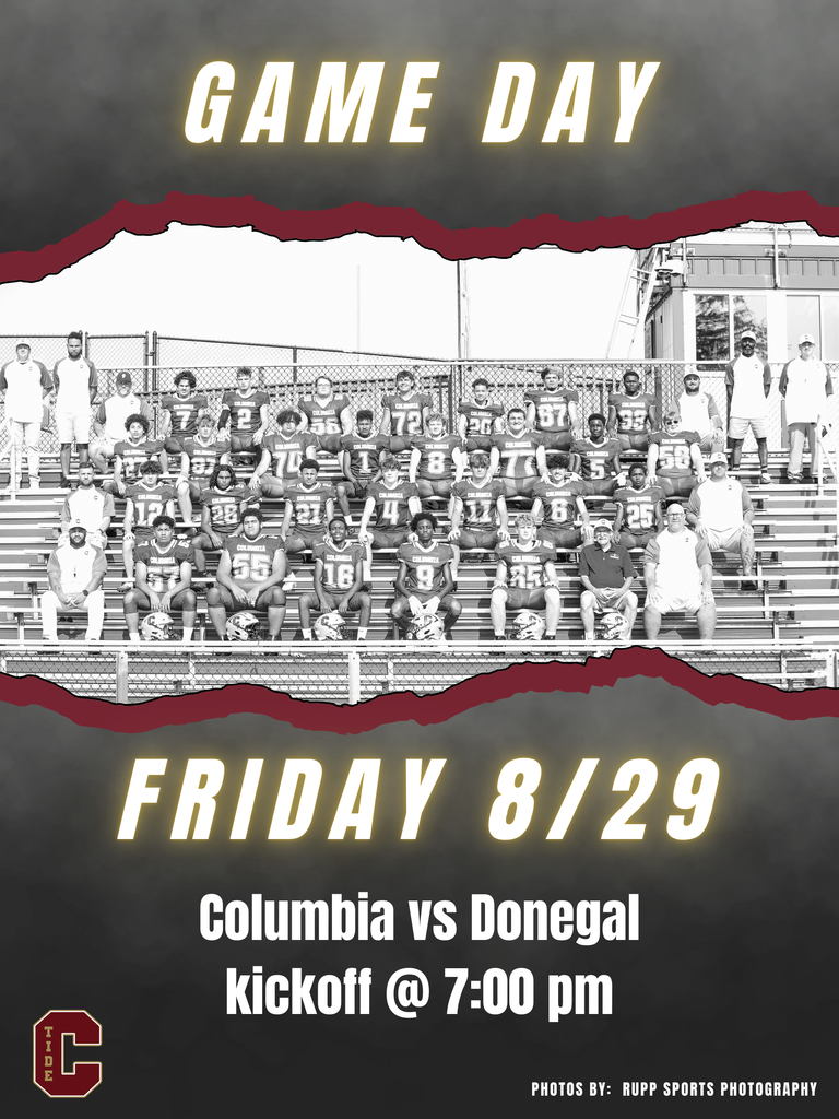Football Game tonight, 8/29: Columbia vs Donegal: Kickoff at 7:00 pm
