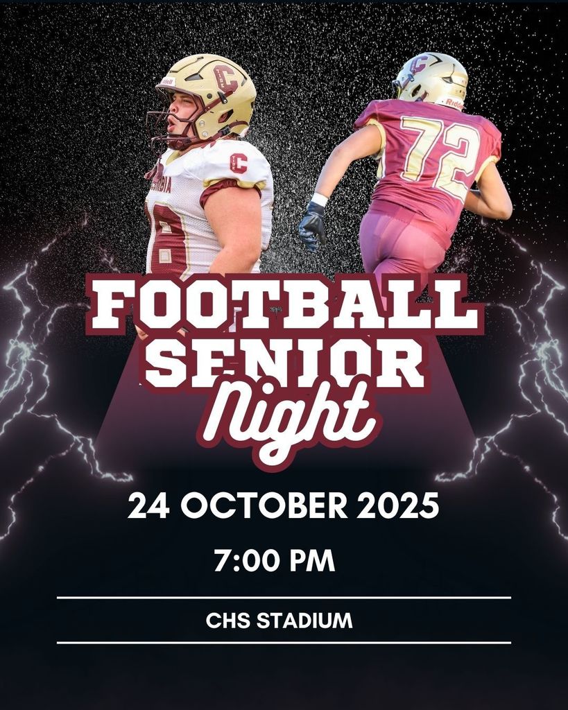 Football Senior Night 24 October 2025 7:00 PM CHS Stadium