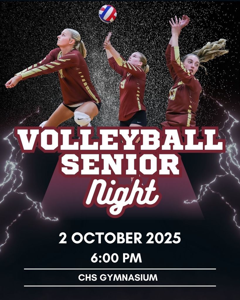 Volleyball Senior Night 2 October 2025 6:00 PM CHS Gymnasium