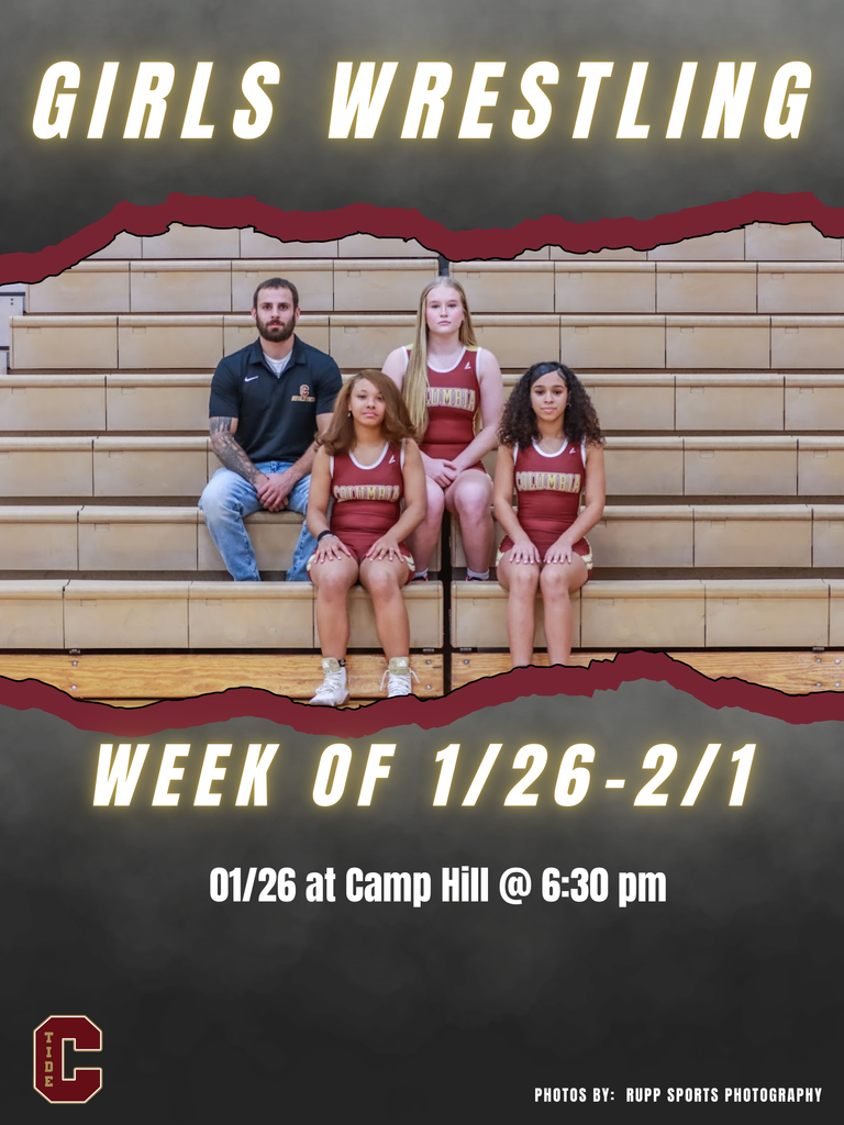 🤼♀️ Girls Wrestling 🗓️ Week of January 26 📍 1/26 at Camp Hill 🕖 Matches start at 6:30 pm