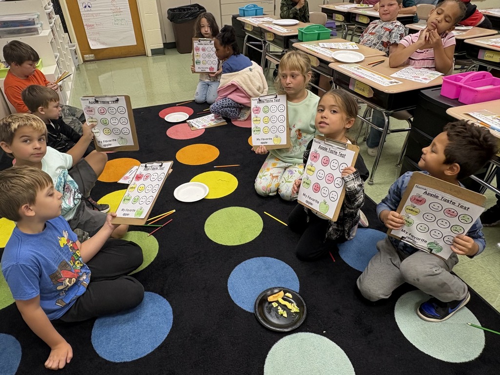 Mrs. Herr’s and Mrs. McCarty’s first grade classes joined together for an exciting apple investigation! Students explored different types of apples by observing, tasting, and comparing them. After sampling the apples, they graphed their favorites and analyzed the results. It was a fun, hands-on learning experience that combined science, math, and teamwork while celebrating the flavors of fall! 🍎