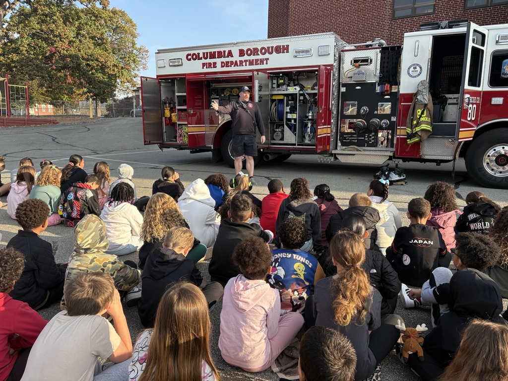 October is Fire Prevention Month, and today Park Elementary was excited to welcome the Columbia Borough Fire Department! 🔥🚒  Our students had a great time learning about fire safety, meeting our local firefighters, and discovering how firefighters help keep our community safe. 👩‍🚒  A huge THANK YOU to the Columbia Borough Fire Department for spending time with our students and helping us learn how to stay safe! We appreciate all you do for our Columbia community!