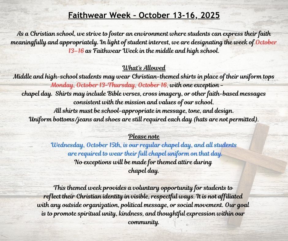 Faithwear Week October 13-16