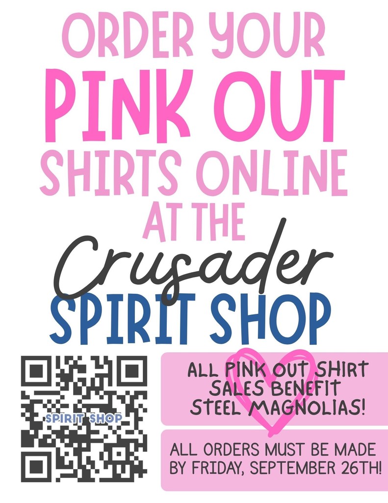 Pink-Out Shirts order are due tomorrow!