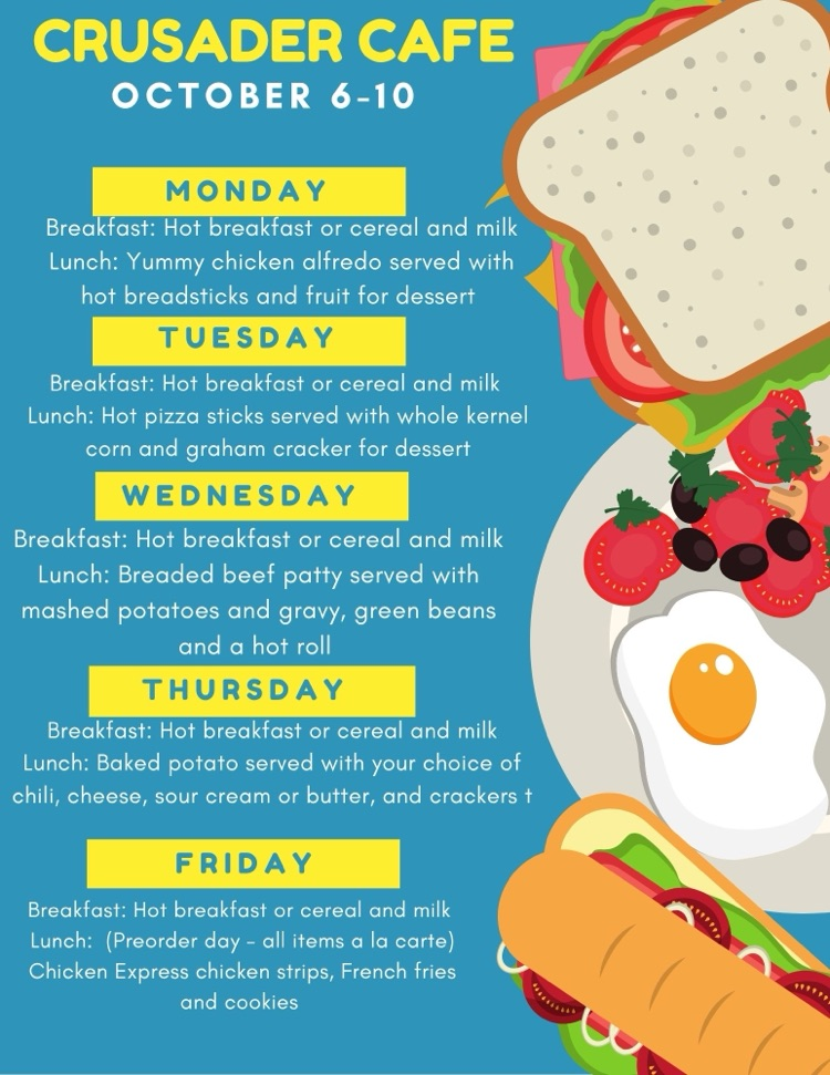 menu for the week 