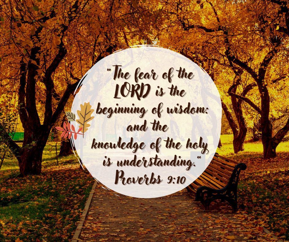 "The fear of the LORD is the beginning of wisdom:  and the knowledge of the holy is understanding."  Proverbs 9:10