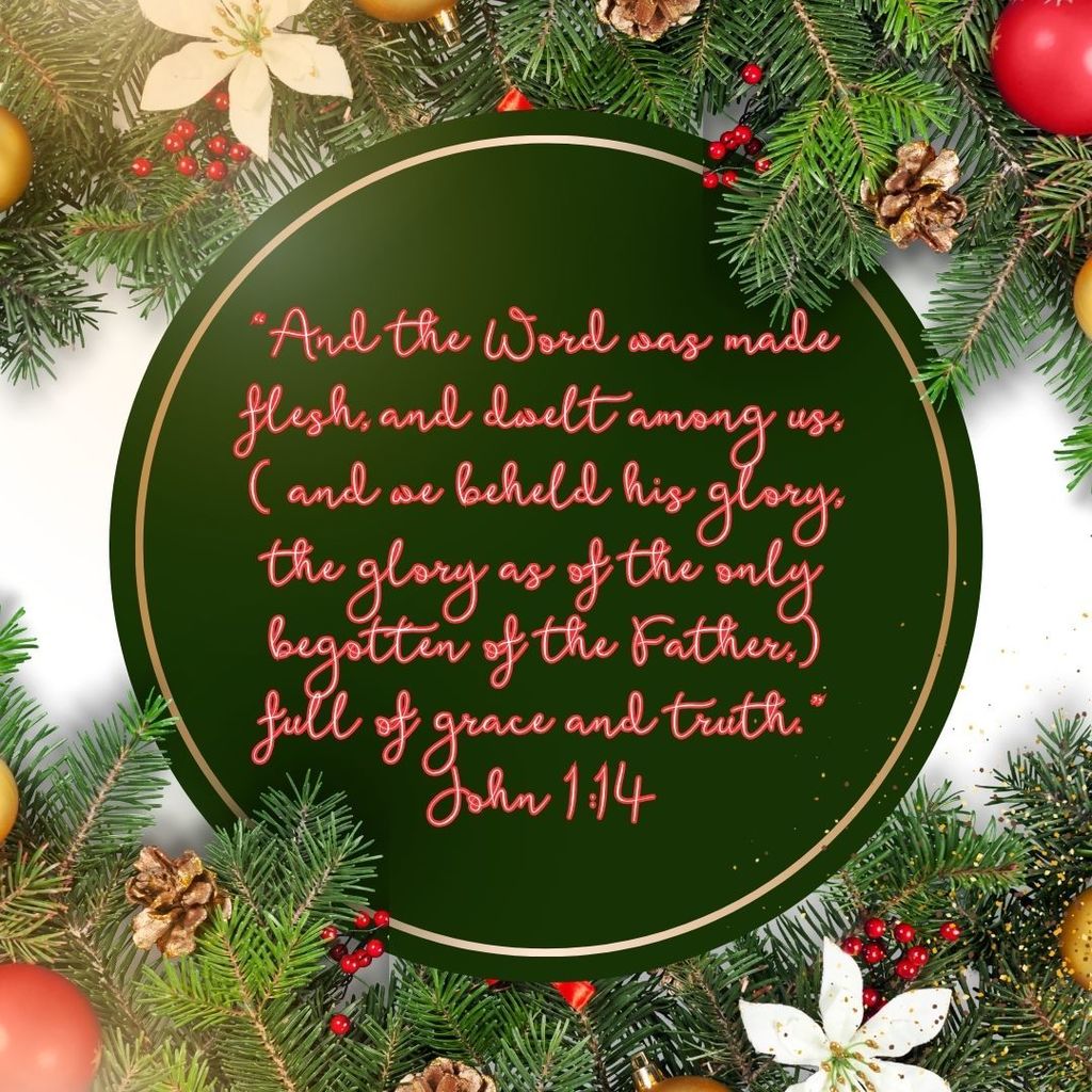 "And the Word was made flesh and dwelt among us, and we beheld his glory, the glory as of the only begotten of the Father, full of grace and truth."  John 1:14