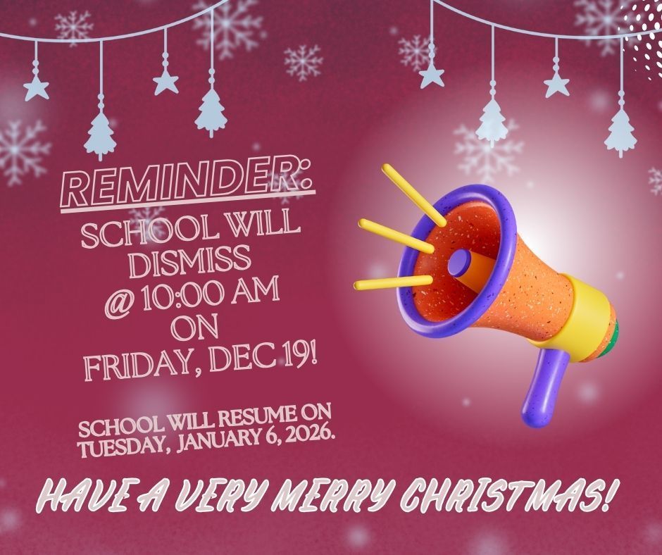 Reminder: early school dismissal