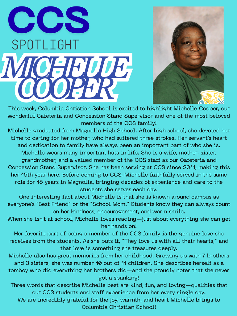 CCS Staff Spotlight-Michelle Cooper