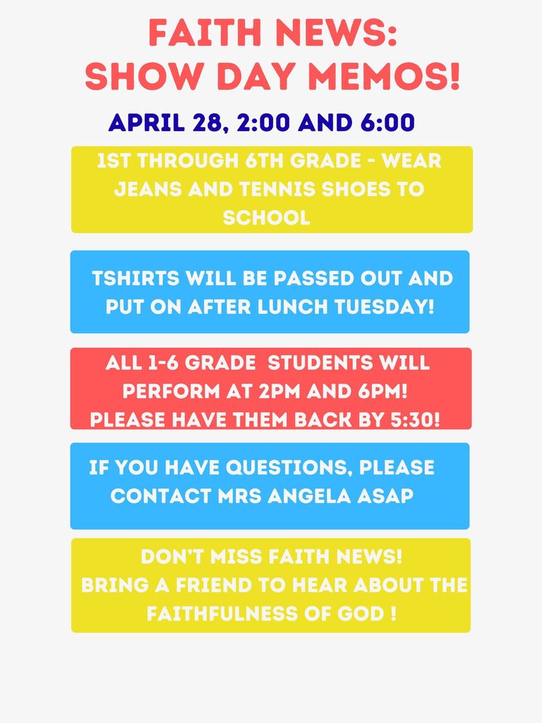 reminders for spring musical