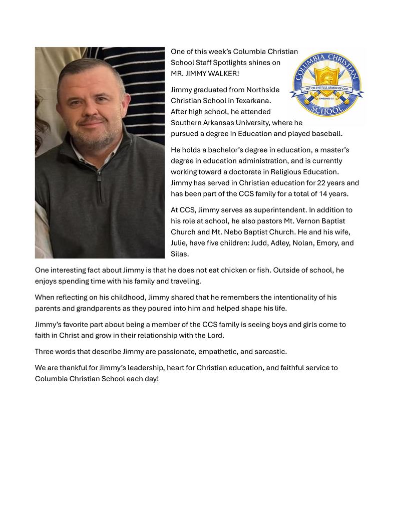 The image includes a CCS faculty member's headshot picture with coinciding biographical information