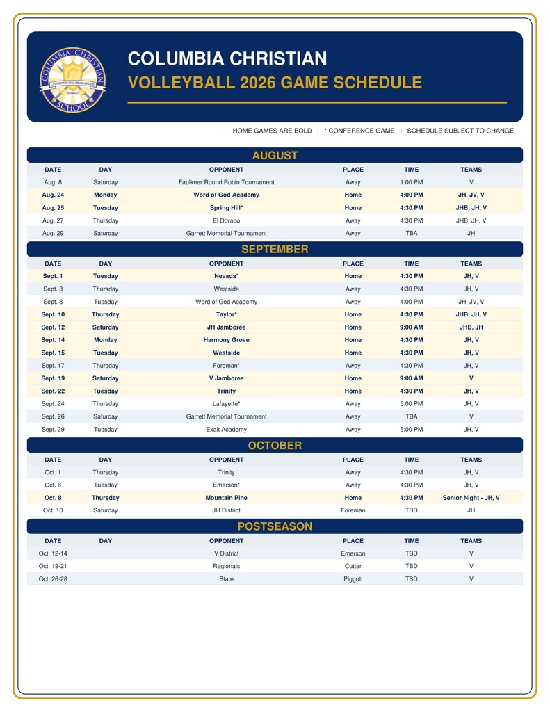 schedule
