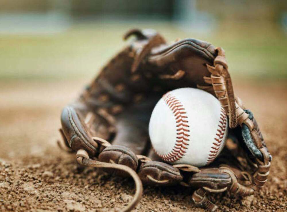 baseball glove and baseball