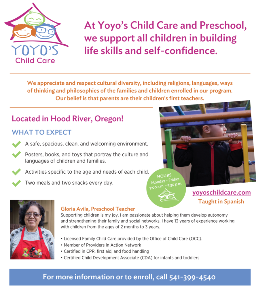 Yo-yo's Childcare flyer
