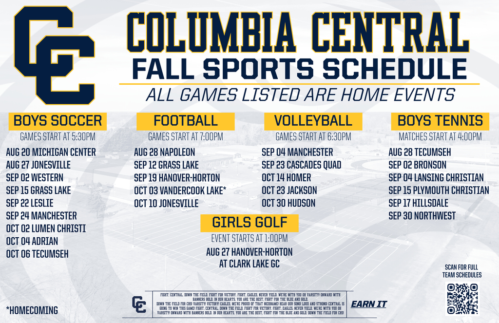 Fall Sports Schedule