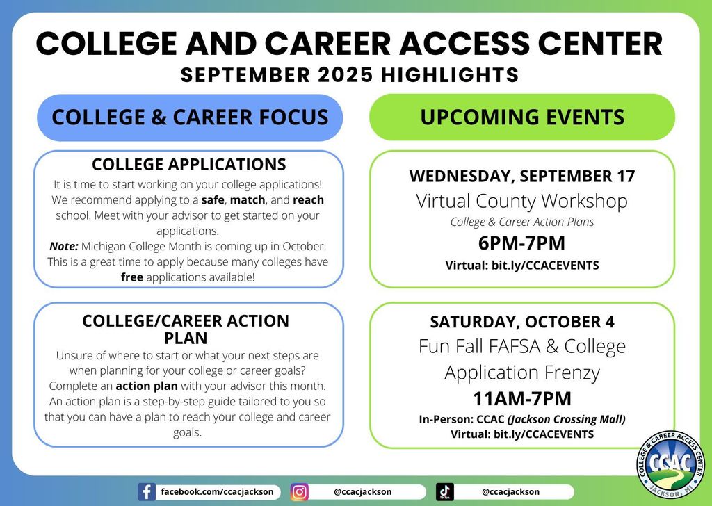 College and Career Access Center flyer 