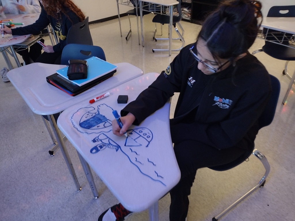 Spanish 2 and 3 students working