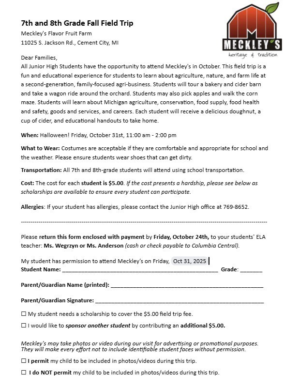 Meckley's Permission Form